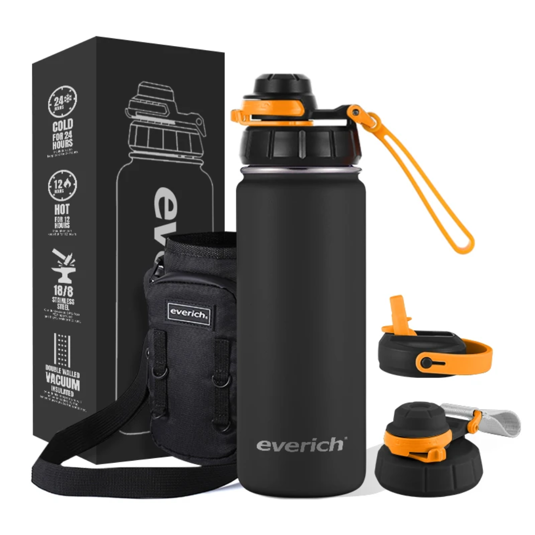 Insulated water bottle features diagram