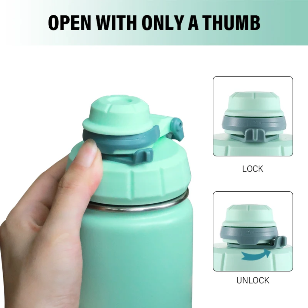 One thumb open lid mechanism