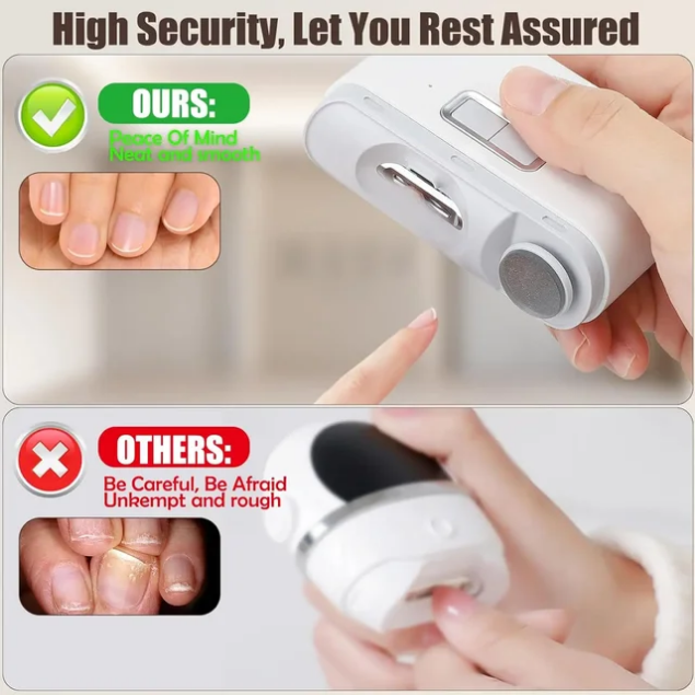 Electric nail clipper 2-in-1 white product view