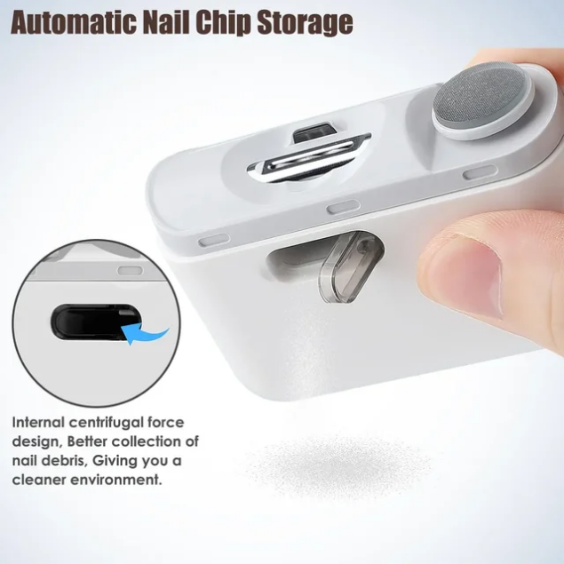 Automatic nail chip storage centrifugal design