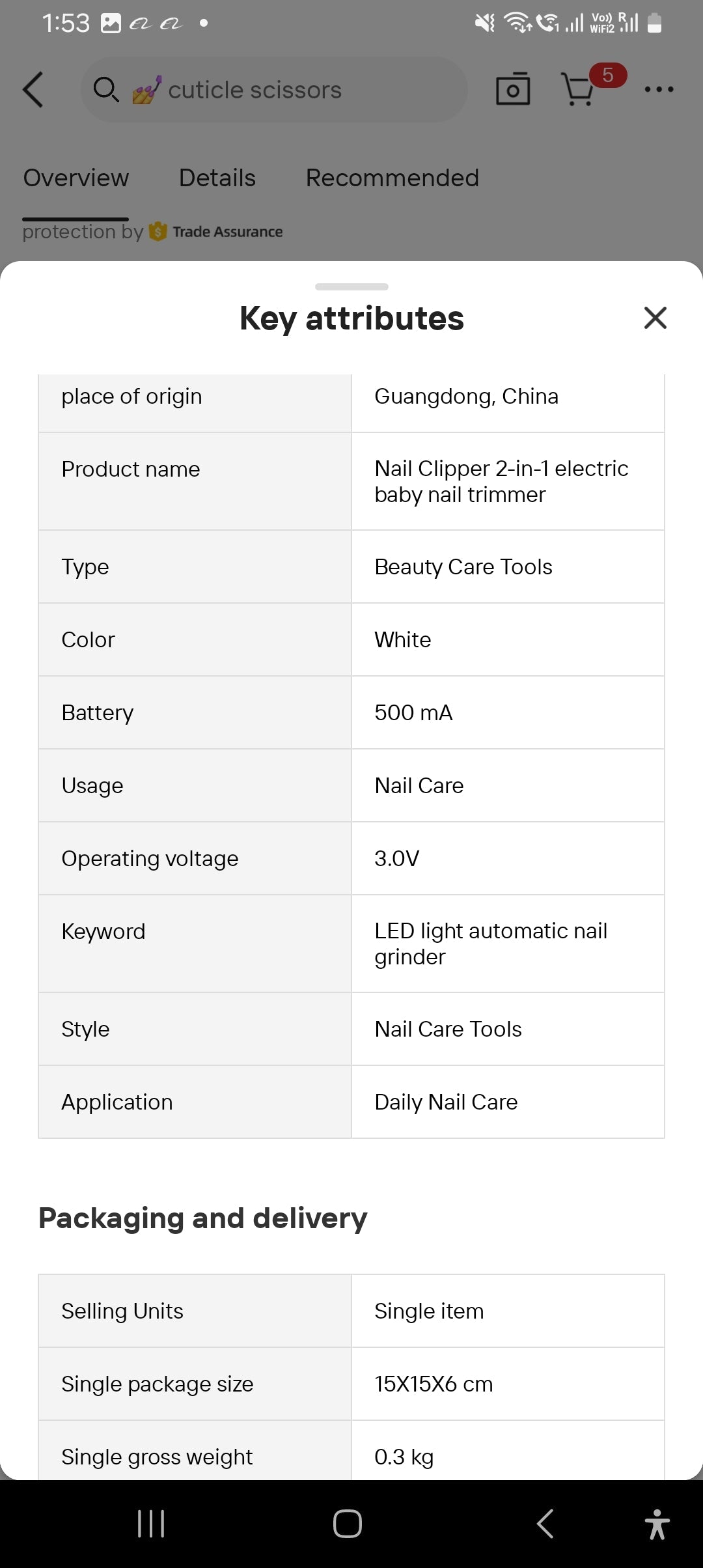 Electric nail clipper USB rechargeable