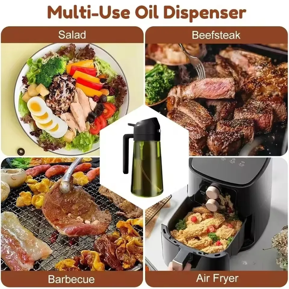 2-in-1 Olive Oil Dispenser & Sprayer Bottle