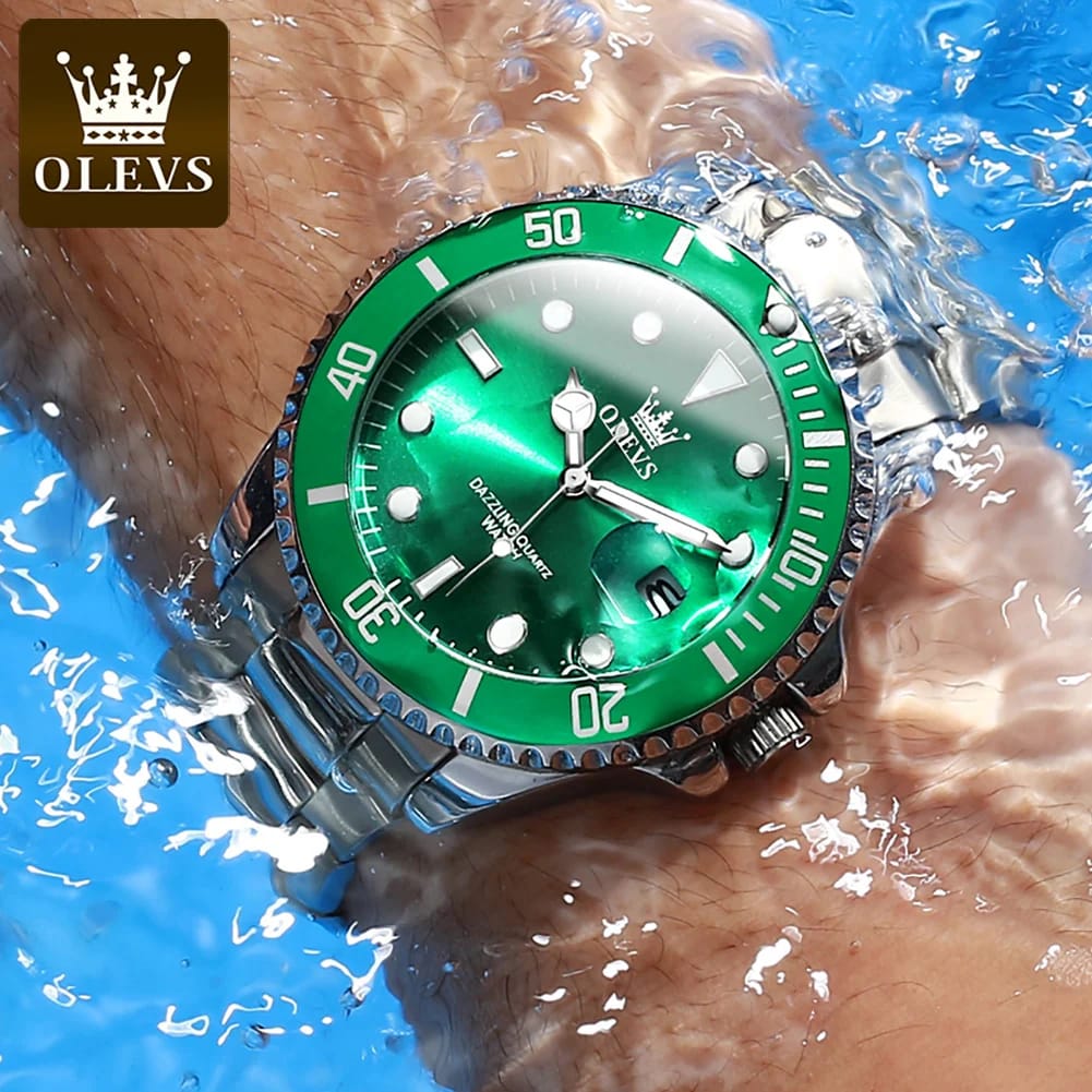 OLEVS 5885 Men's Luxury Quartz Watch | Stainless Steel | Waterproof