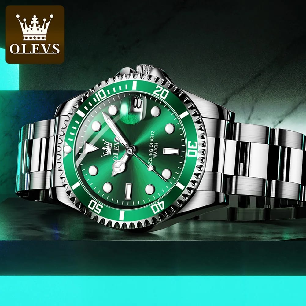OLEVS 5885 Men's Luxury Quartz Watch | Stainless Steel | Waterproof